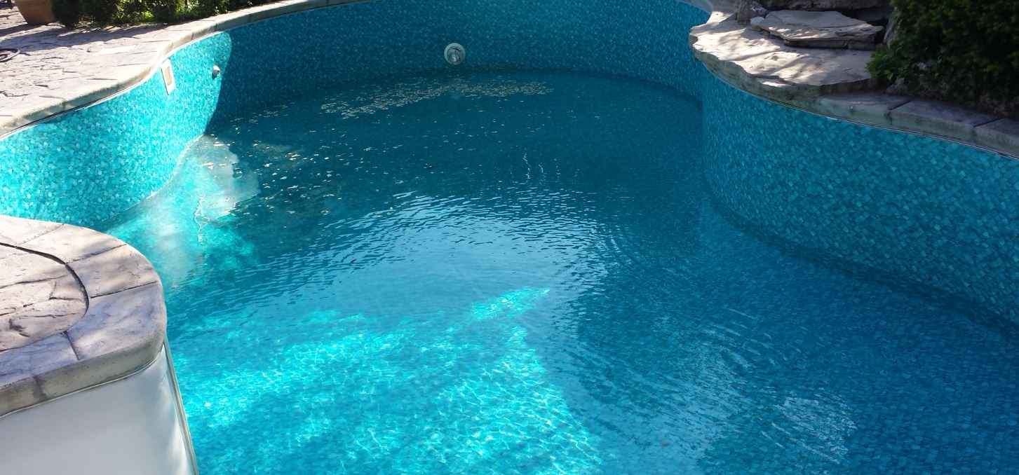 bleached pool liner